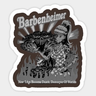 Black Barbenheimer Sticker